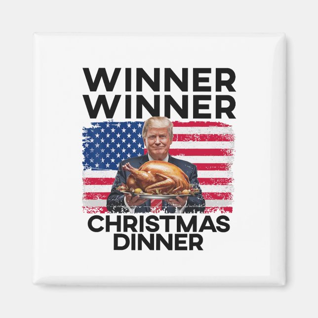 Imán Cena de Navidades ganadores de Trump con humor M (Frente)