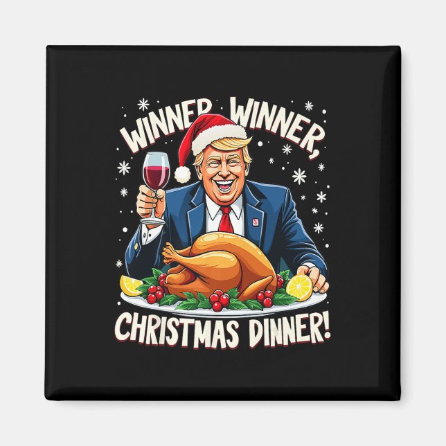 Imán Cena de Navidades ganadores de Trump y navidad (Frente)