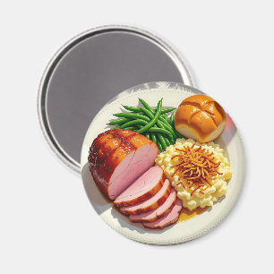 Imán Cena navidad, jamón, papas de vieiras
