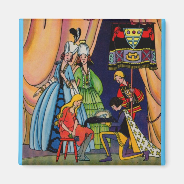 Imán Cenicienta, el príncipe y la zapatilla de vidrio (Frente)