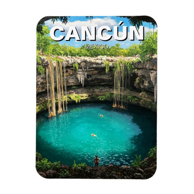 Imán Cenote de viajes de Cancún México (Vertical)