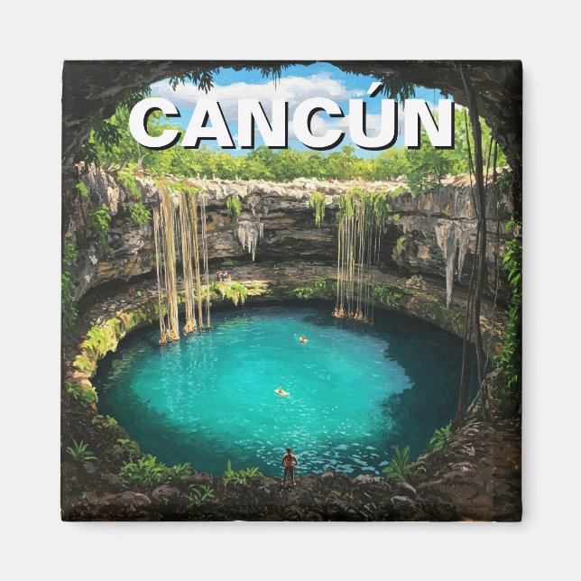 Imán Cenote de viajes de Cancún México (Frente)
