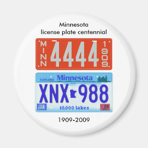 Imán Centennial de la placa de Minnesota