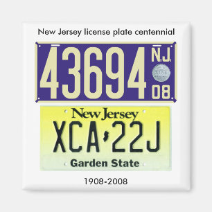 Imán Centennial de la placa de New Jersey