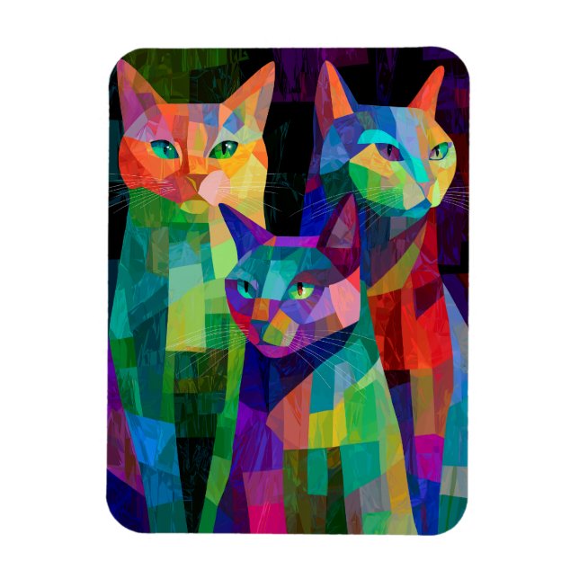 Imán Centinelas de gato cubista (Vertical)
