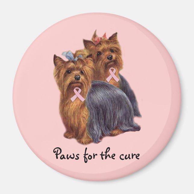 Imán Centro de Cáncer de Mama de Yorkshire Terrier (Frente)