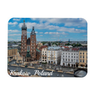 Imán Centro de Cracovia desde arriba en Polonia