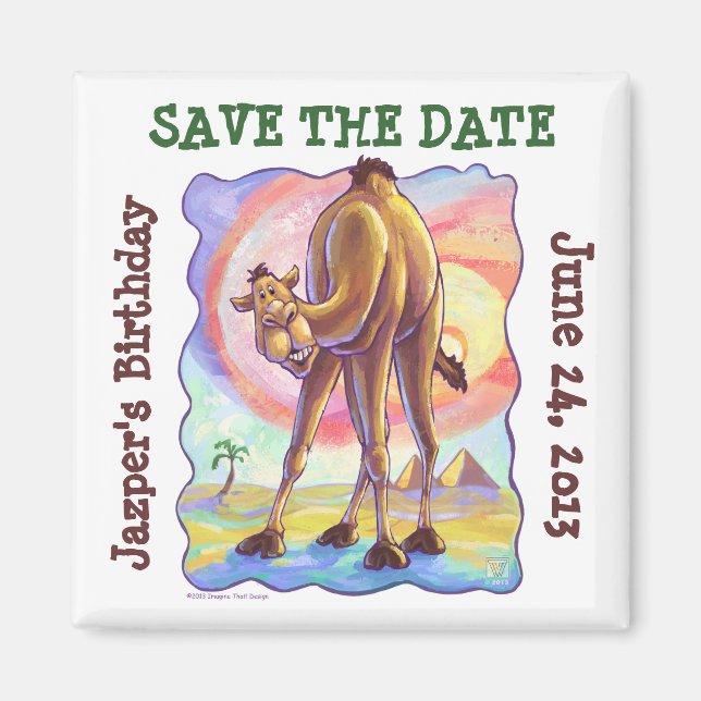 Imán Centro de Fiesta de camello (Frente)