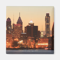 Centro de Filadelfia, Pensilvania al atardecer