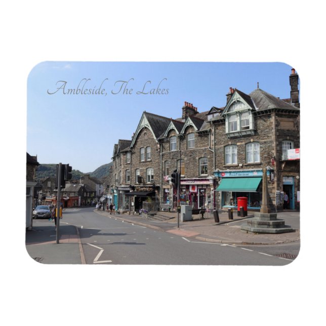 Imán Centro de la Ciudad de Ambleside, Lagos, Inglaterr (Horizontal)