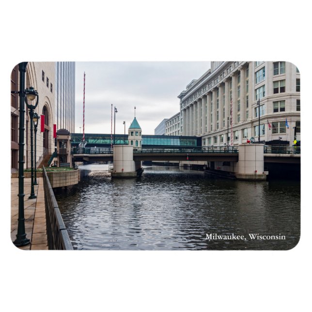 Imán centro de milwaukee riverfront y arquitectura (Horizontal)