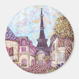 Imán Centro de pointillismo del Cityscape de París Kris