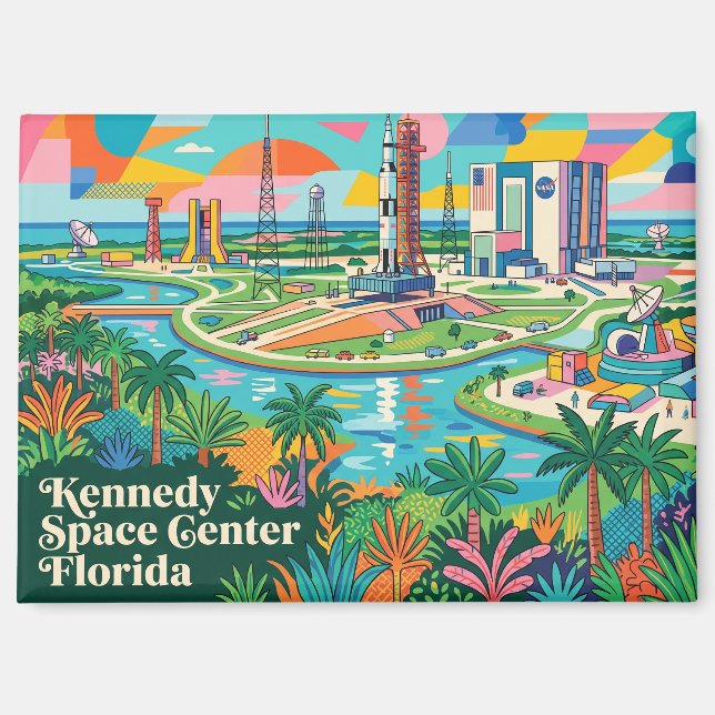 Imán Centro Espacial Kennedy Florida (Anverso)