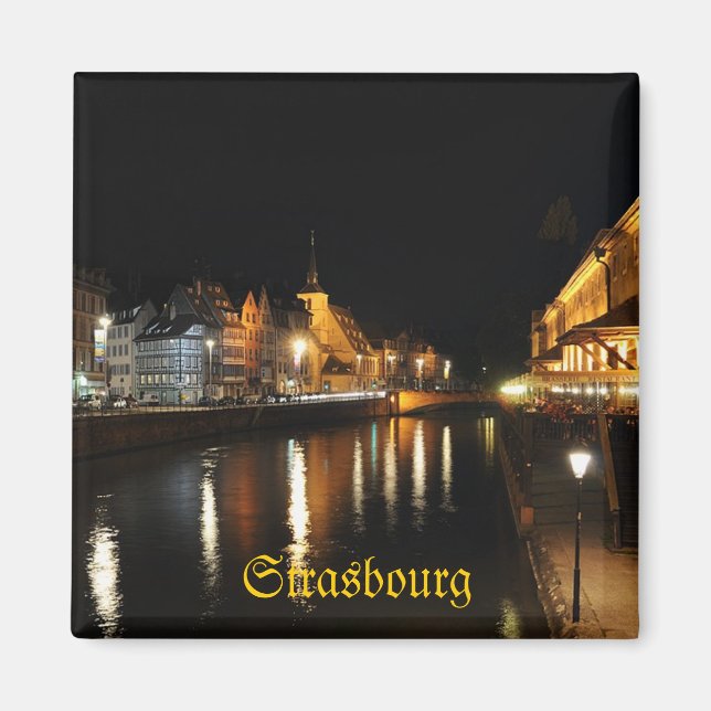 Imán centro histórico de Estrasburgo, Francia viaje  (Frente)