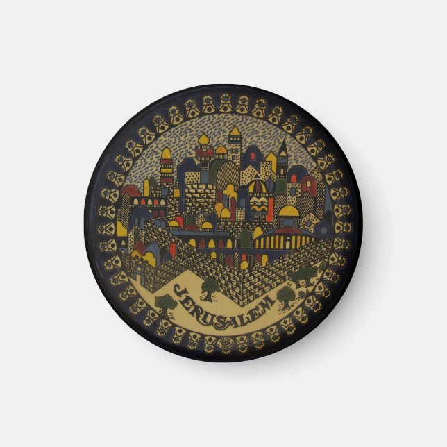 imán cerámico de Jerusalén (Frente)