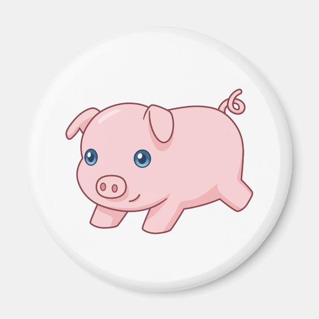 Imán Cerdito Corriendo Adorable (Frente)
