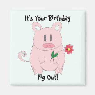 Imán Cerdito de Cumpleaños