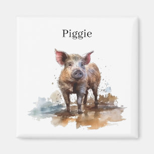 Imán Cerdito Juguetón, personalizado