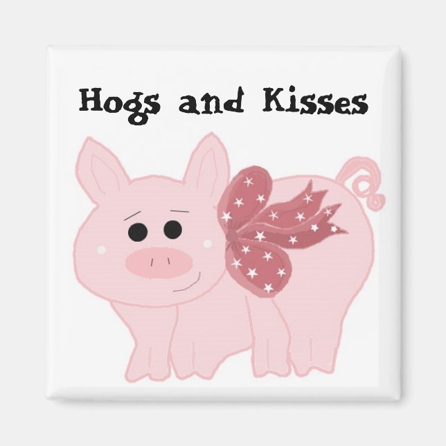 Imán Cerdito Rosa Adorable con Frase Divertida (Frente)