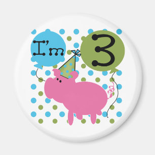 Imán Cerdo 3 camisetas de cumpleaños y regalos