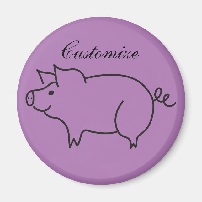 Imán Cerdo Animal Thunder_Cove (Frente)