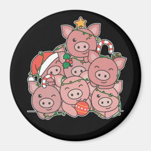 Imán Cerdo Árbol de Navidad Divertidos Navidades de ani