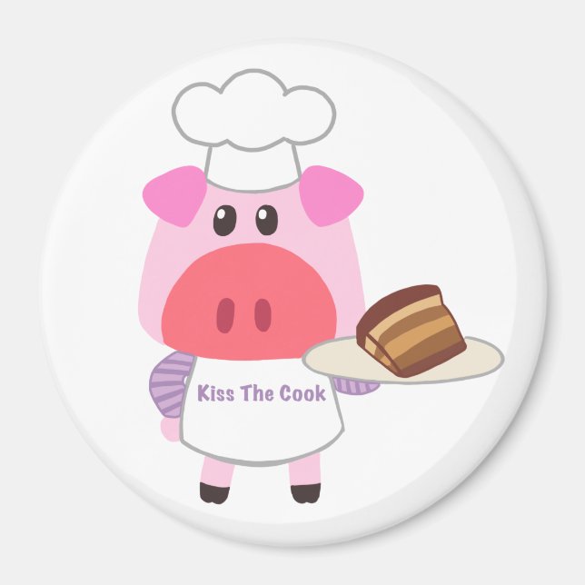 Imán Cerdo Chef Adorable (Frente)