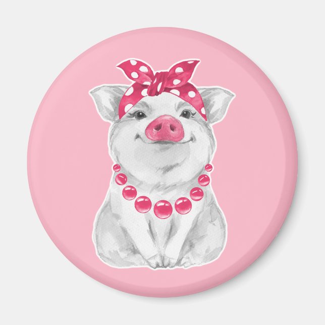 Imán Cerdo con bandana (Frente)