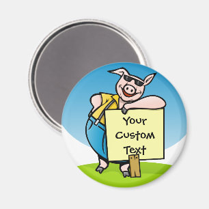 Imán Cerdo con signo