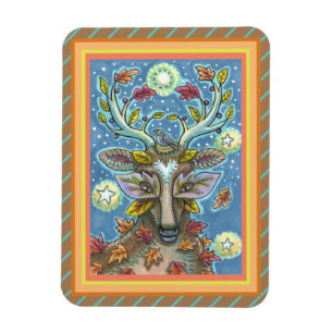 IMÁN CERDO DE ARTE EN BOSQUE DE OTOÑO, NIDO DE AVES Y L