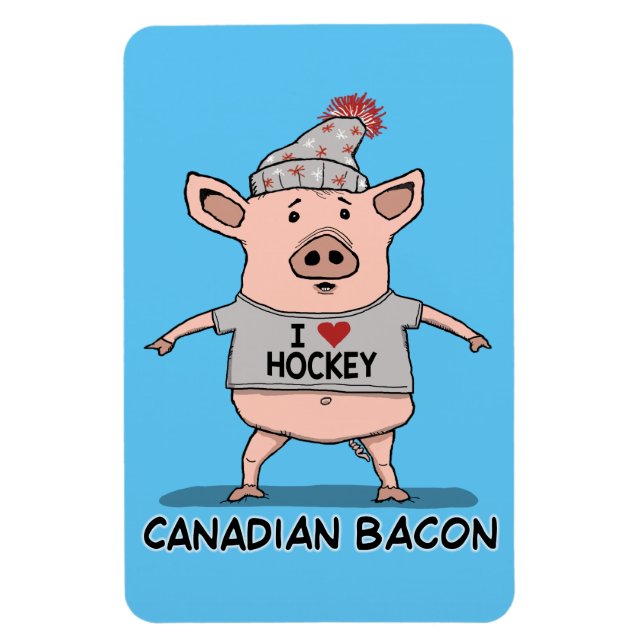 Imán Cerdo de Bacon canadiense divertido y lindo (Vertical)