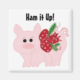 Imán Cerdo de Navidad Adorable - ¡Hazlo como un Jamón!