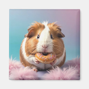 Imán Cerdo guineano con gradiente Donut Pastel
