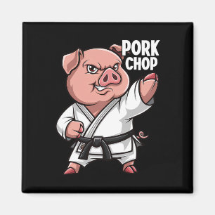 Imán Cerdo Karate Chuletón de Cerdo Chistoso Cerdo Pun