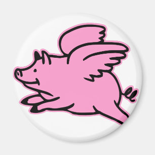 Imán Cerdo muy lindo del rosa del vuelo