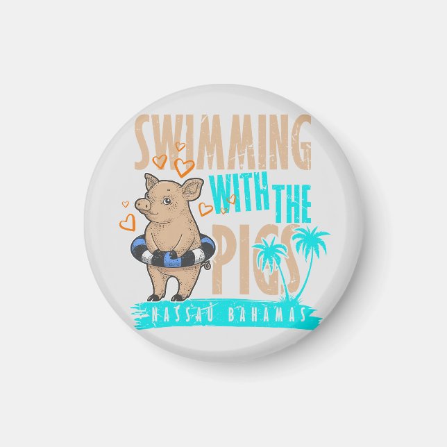 Imán Cerdo Natante Nassau Bahamas Magnet Vacation Cruis (Frente)