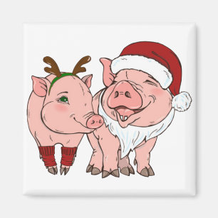 Imán cerdo navidad feo