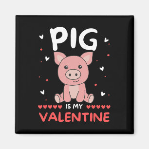 Imán Cerdo Para Animales El día de San Valentín Cute El