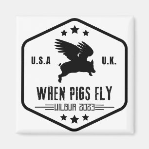 Imán Cerdo salvaje: cuando los cerdos vuelan a un pegat