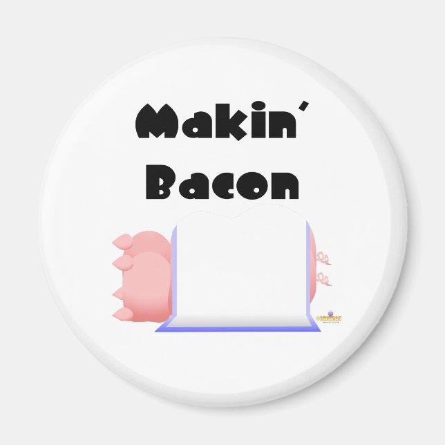 Imán Cerdos dormidos Blue Blanket Makin' Bacon (Frente)