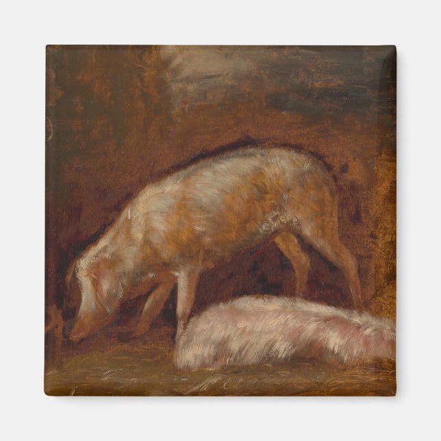 Imán Cerdos en una estable (arte animal) (Frente)