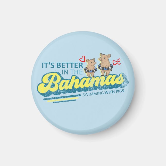 Imán Cerdos Natación Bahamas Magnet Vacation Cruise (Frente)