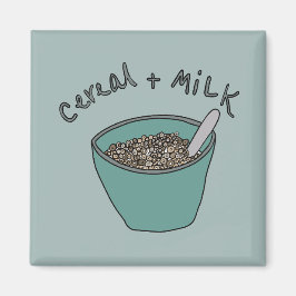 Imán Cereal and Milk Magnet, Nostalgic Illustration