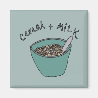 Imán Cereal and Milk Magnet, Nostalgic Illustration