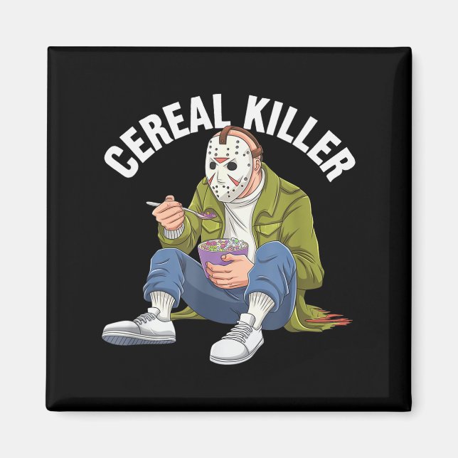 Imán Cereal Killer Funny Halloween Horror Movie Masked  (Frente)