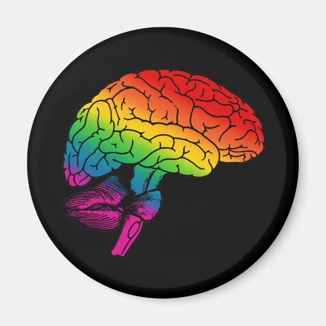 Imán Cerebro arco iris (Frente)