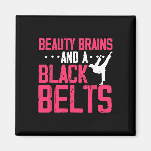 Imán Cerebro De Belleza Y Cinturón Negro Frase Inspirad