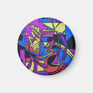 Imán Cerebro Derecho Cerebro Izquierdo-Arte Abstracto P