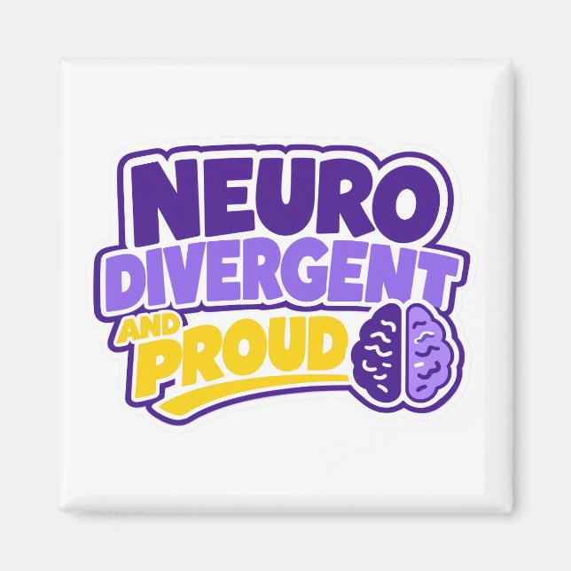 Imán Cerebro Neurodivergente y Orgulloso (Frente)