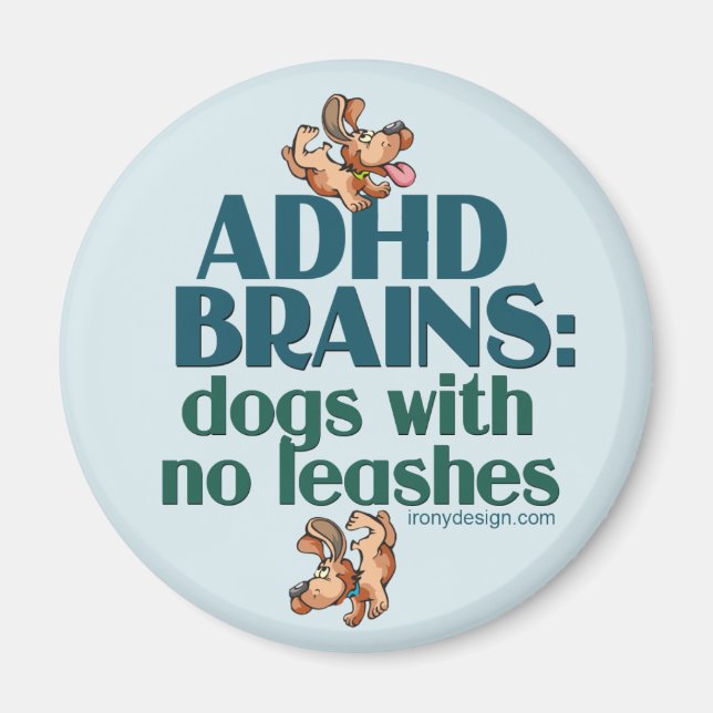 Imán CEREBROS DE ADHD (azul) (Frente)